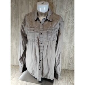 Eighty Eight Platinum Mens Size XL Shirt Blue White Long Sleeve Shirt Snap Up